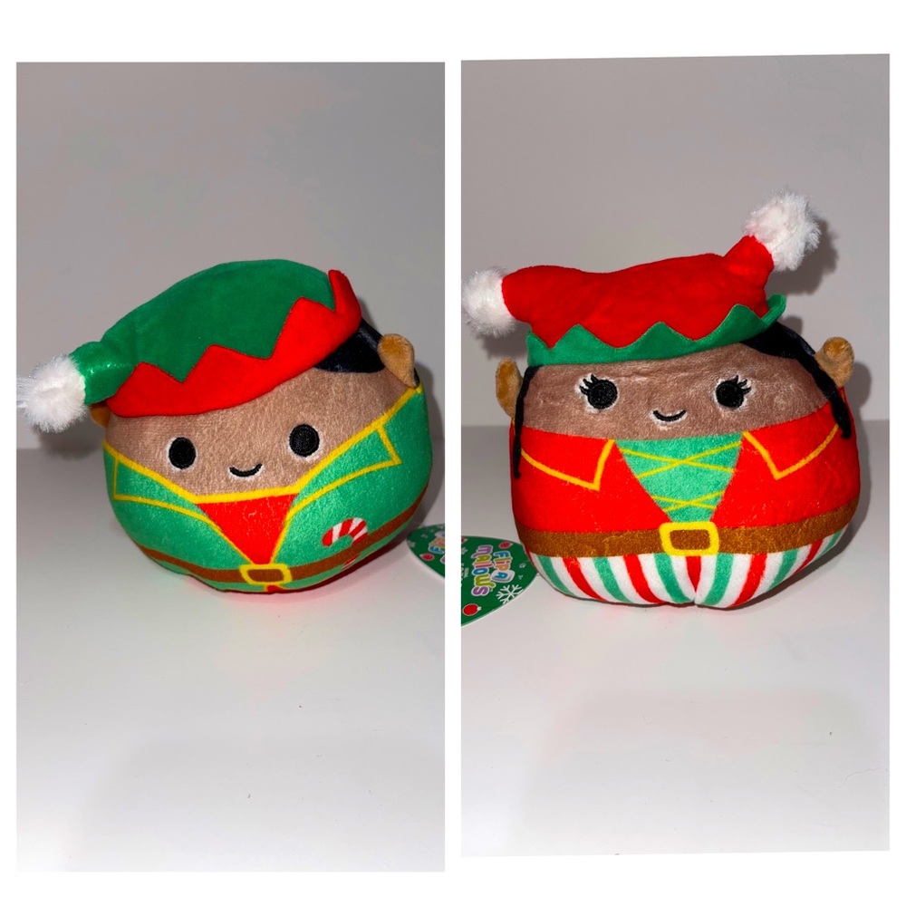 Etta the Elf and  Orazlo the Elf 5" Flip A Mallow Squishmallows Christmas 2022!